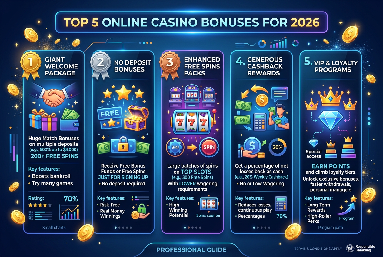 Infografika srovnání casino bonusů 2026